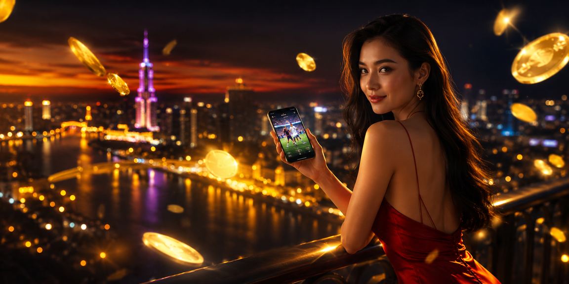 Người dùng theo dõi kèo thể thao trực tiếp trên điện thoại tại bãi biển Phú Quốc